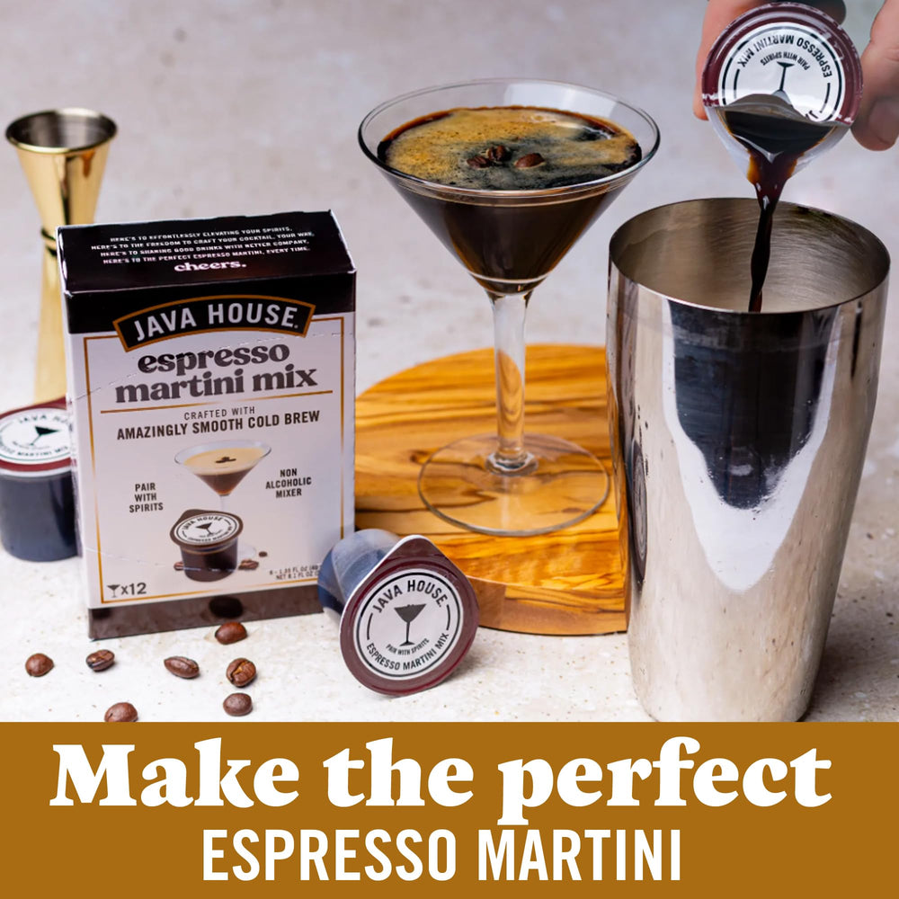 Java House espresso martini pour and shake at home.