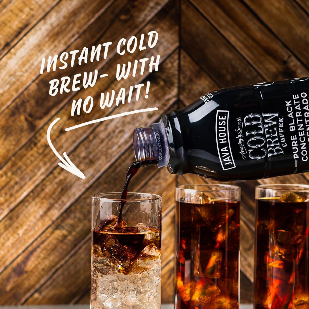 Steam rising from a hot cup of Java House cold brew for cozy mornings.