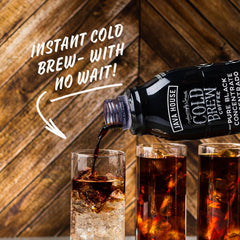 Steam rising from a hot cup of Java House cold brew for cozy mornings.