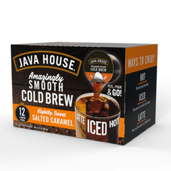 Java House cold brew being poured into a cup for hot or iced serving