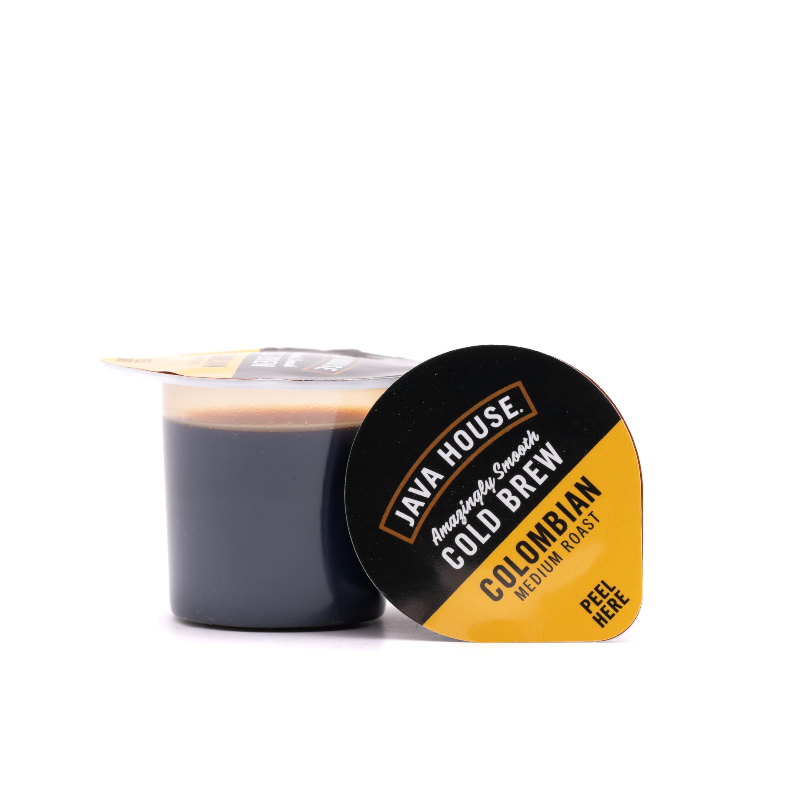 Java House hot or iced pour demonstrates convenient, ready-to-sip coffee.