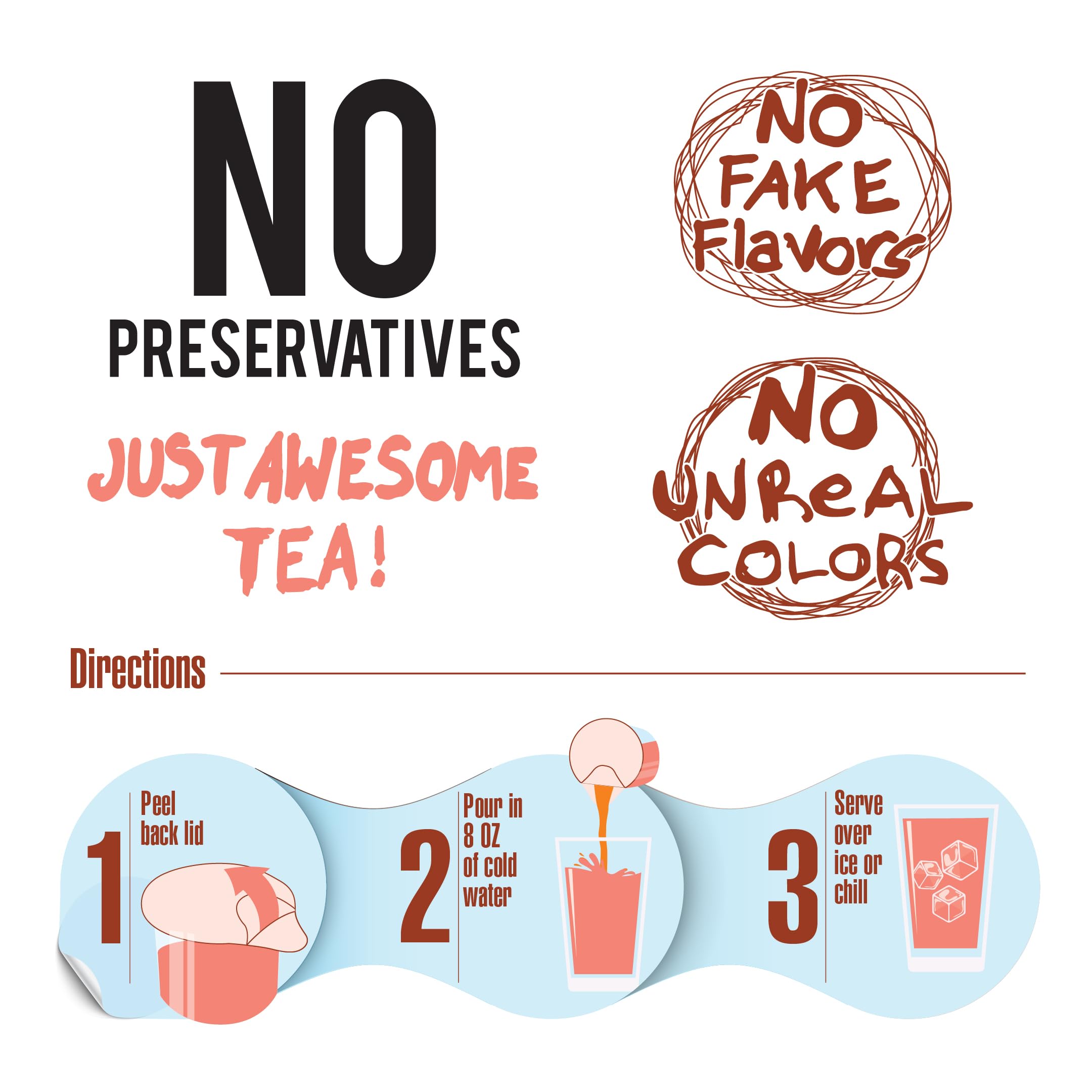Cup-and-concentrate setup illustrating tea ready in minutes.