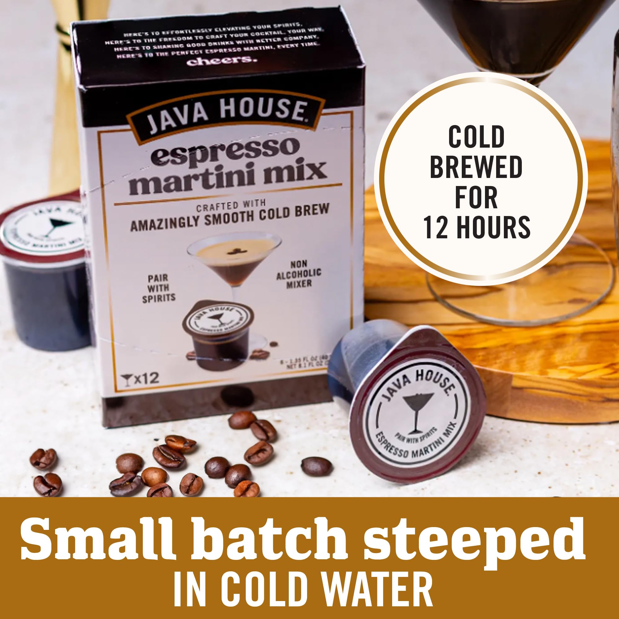Java House six-pack box with serving ideas for drinks.
