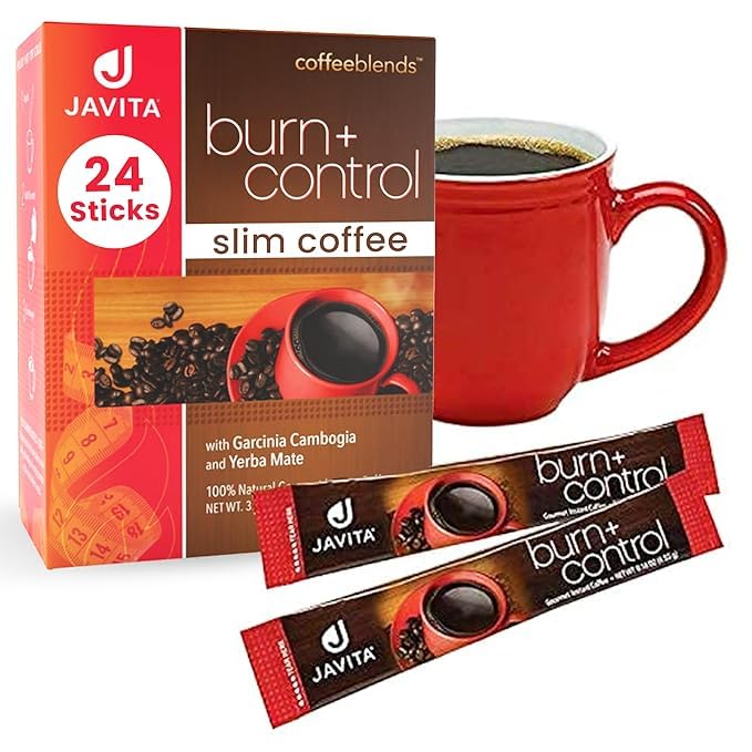 Javita Burn + Control box front for a convenient morning routine.