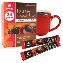 Javita Burn + Control box front for a convenient morning routine.