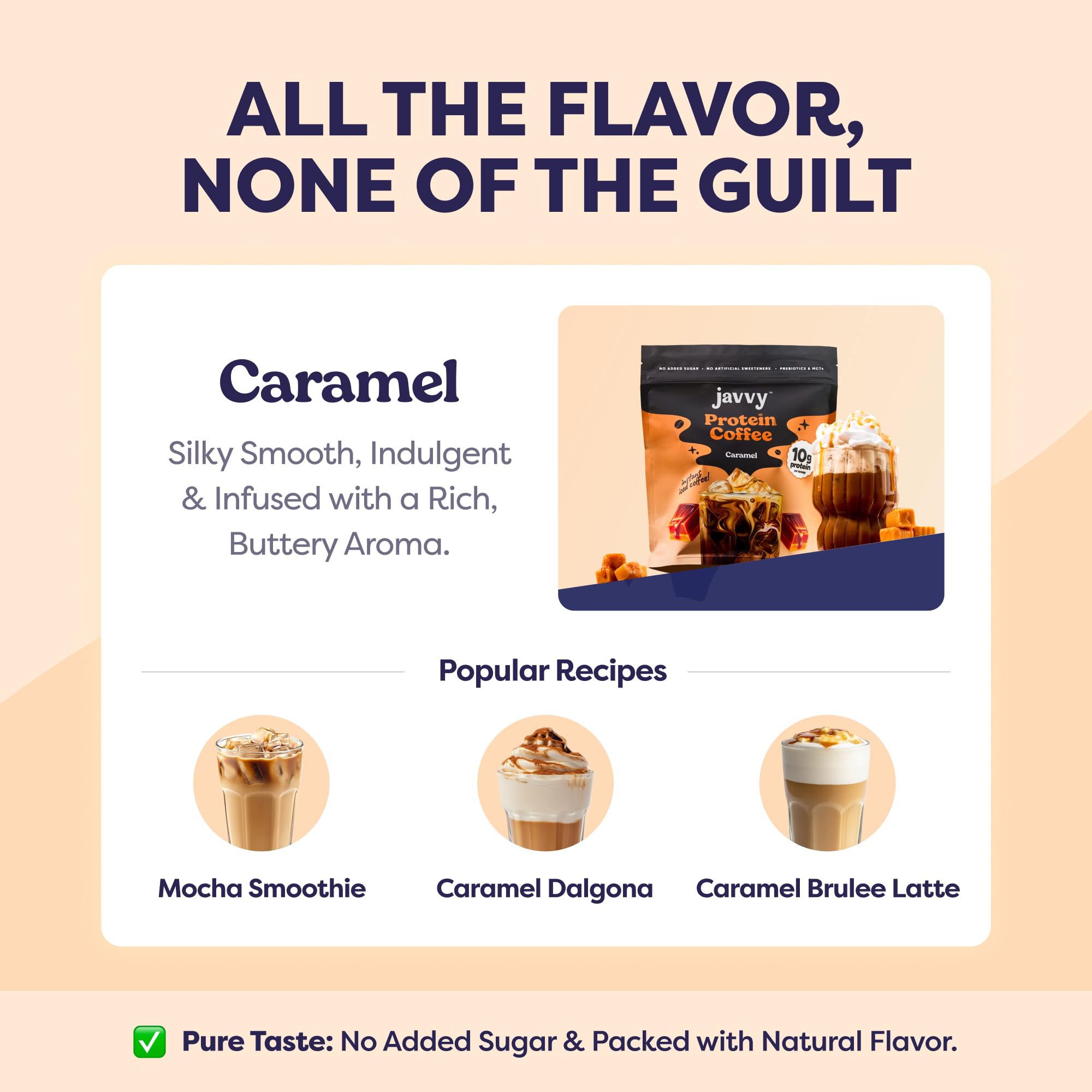 Javvy Caramel Protein Iced Coffee on desk supports study sessions.