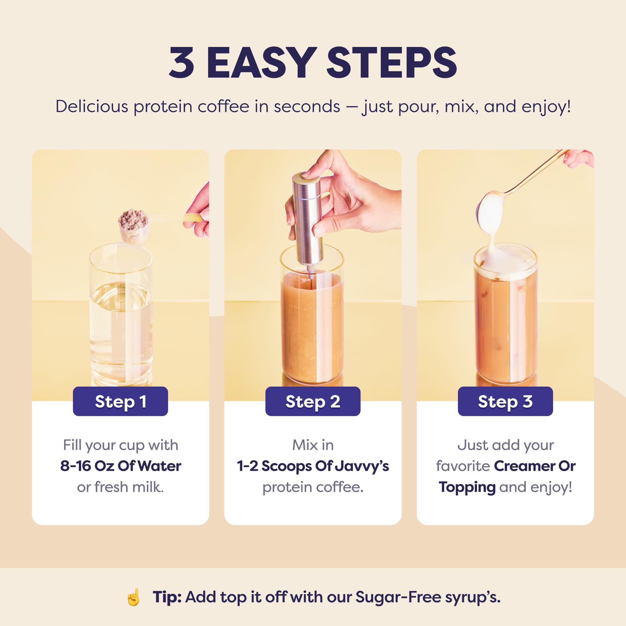 Javvy Coconut Mocha Protein Iced Coffee label details
