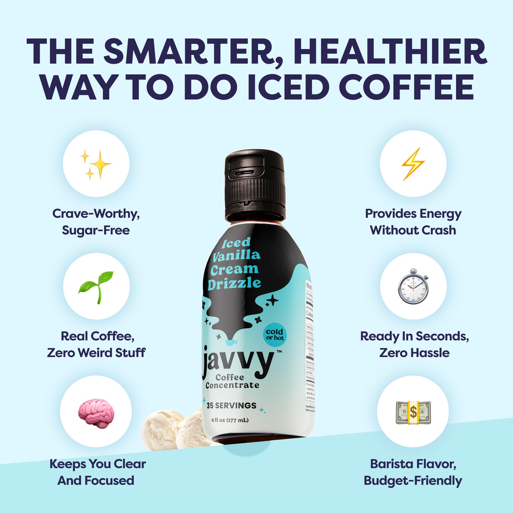 Javvy Coffee Concentrate Arabica beans close-up highlights premium sourcing and quality.