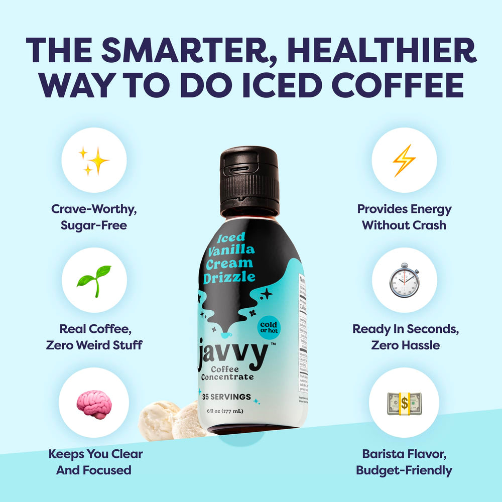 Javvy Coffee Concentrate Arabica beans close-up highlights premium sourcing and quality.