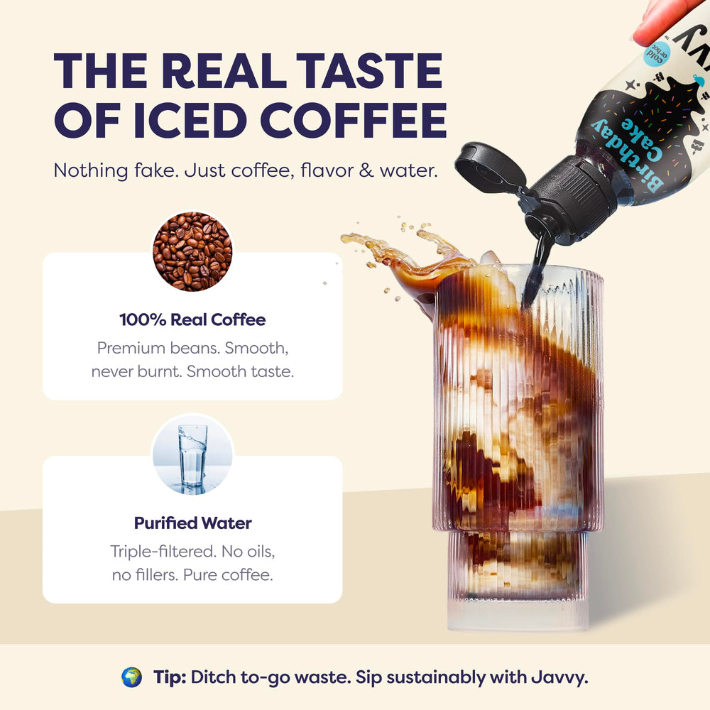Javvy Birthday Cake cup captures quick, flavorful caffeine fix
