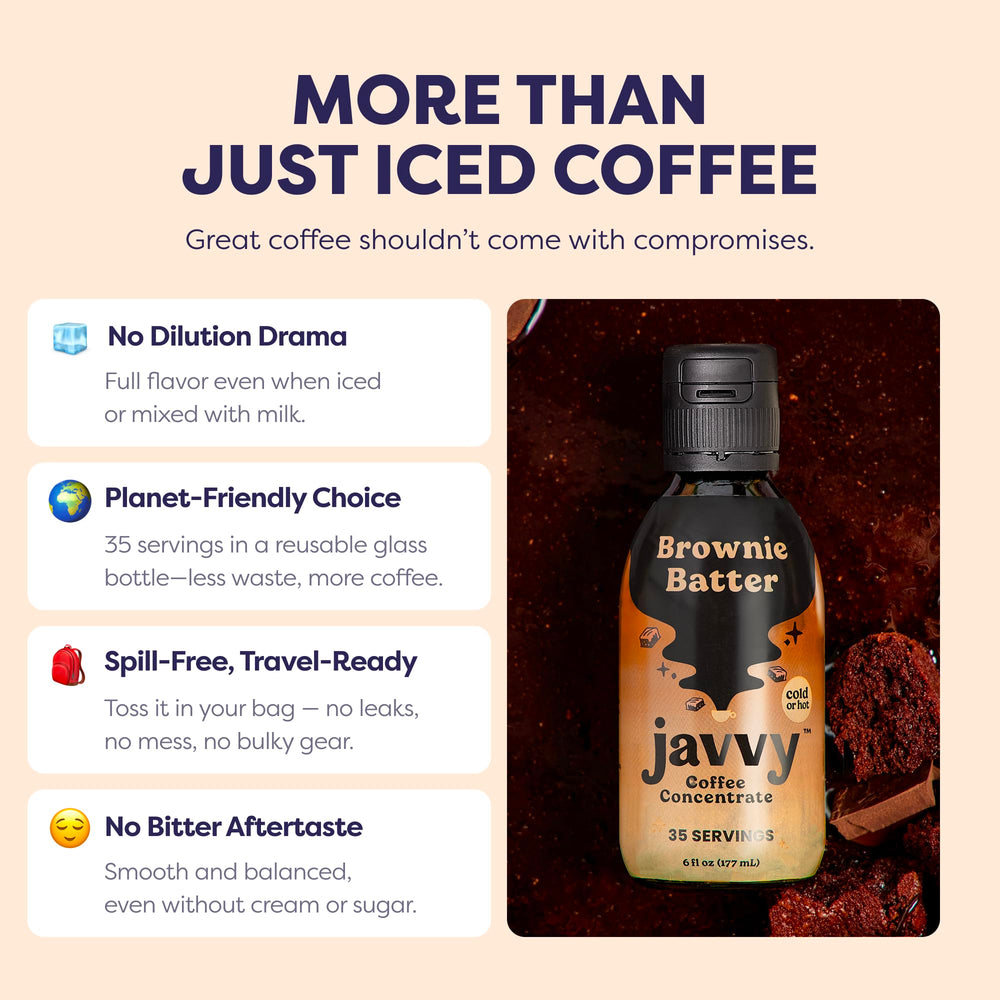 Measuring spoon with Javvy Brownie Batter for precise flavor control