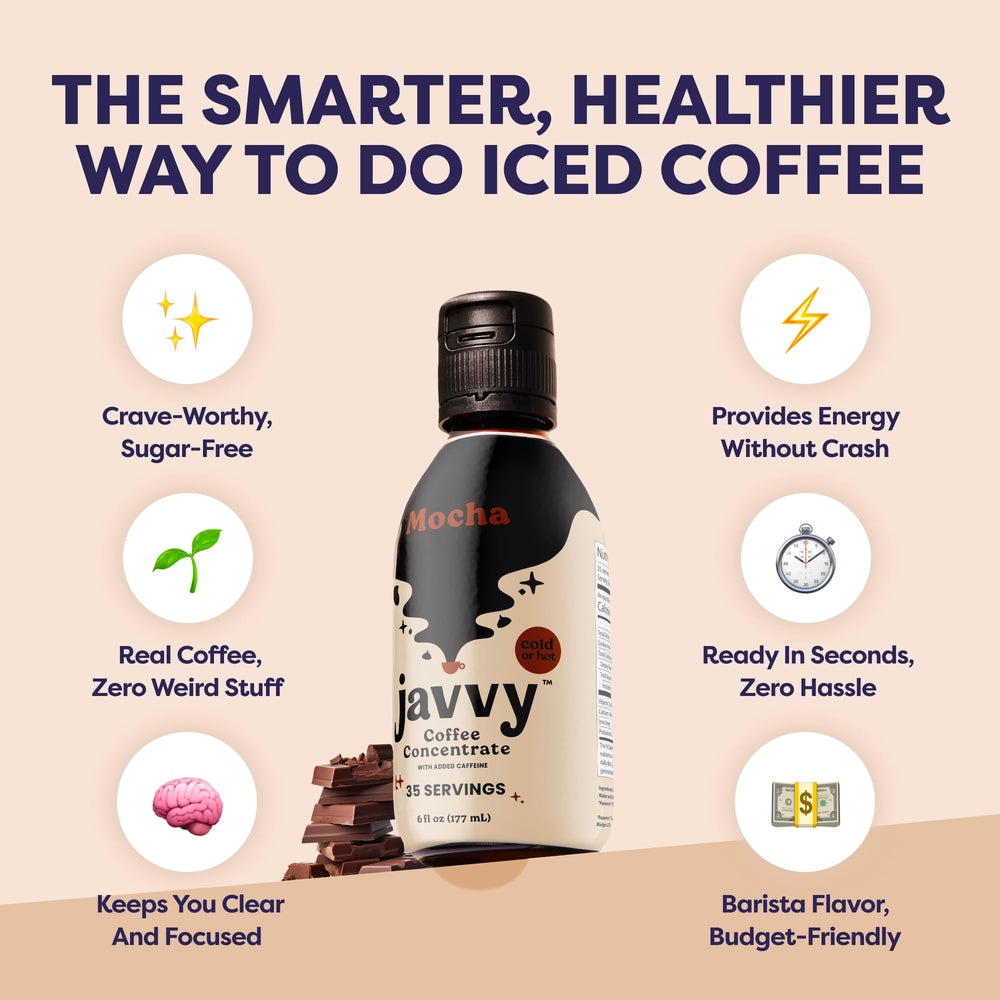 Javvy caffeine dosage view highlights 80 mg per teaspoon for a consistent lift