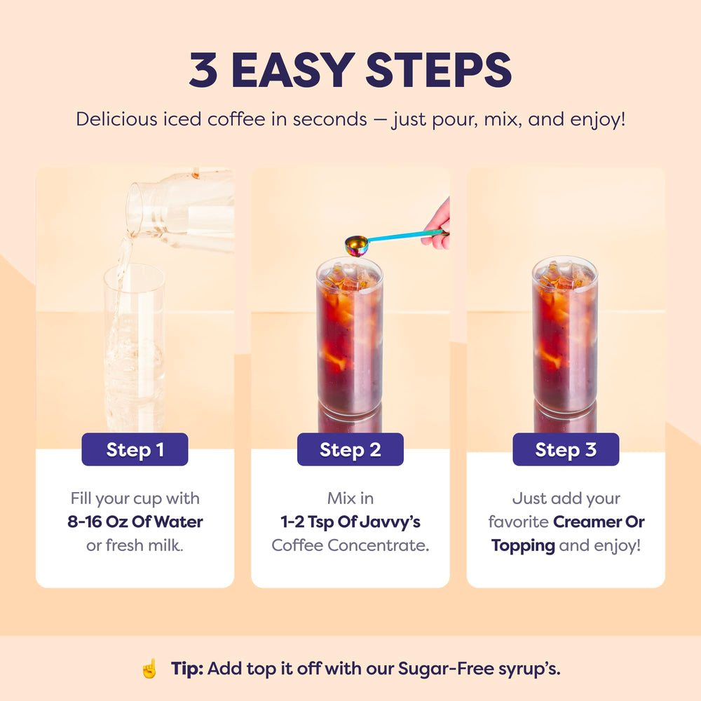 Sustainably sourced Javvy concentrate with bold caramel aroma