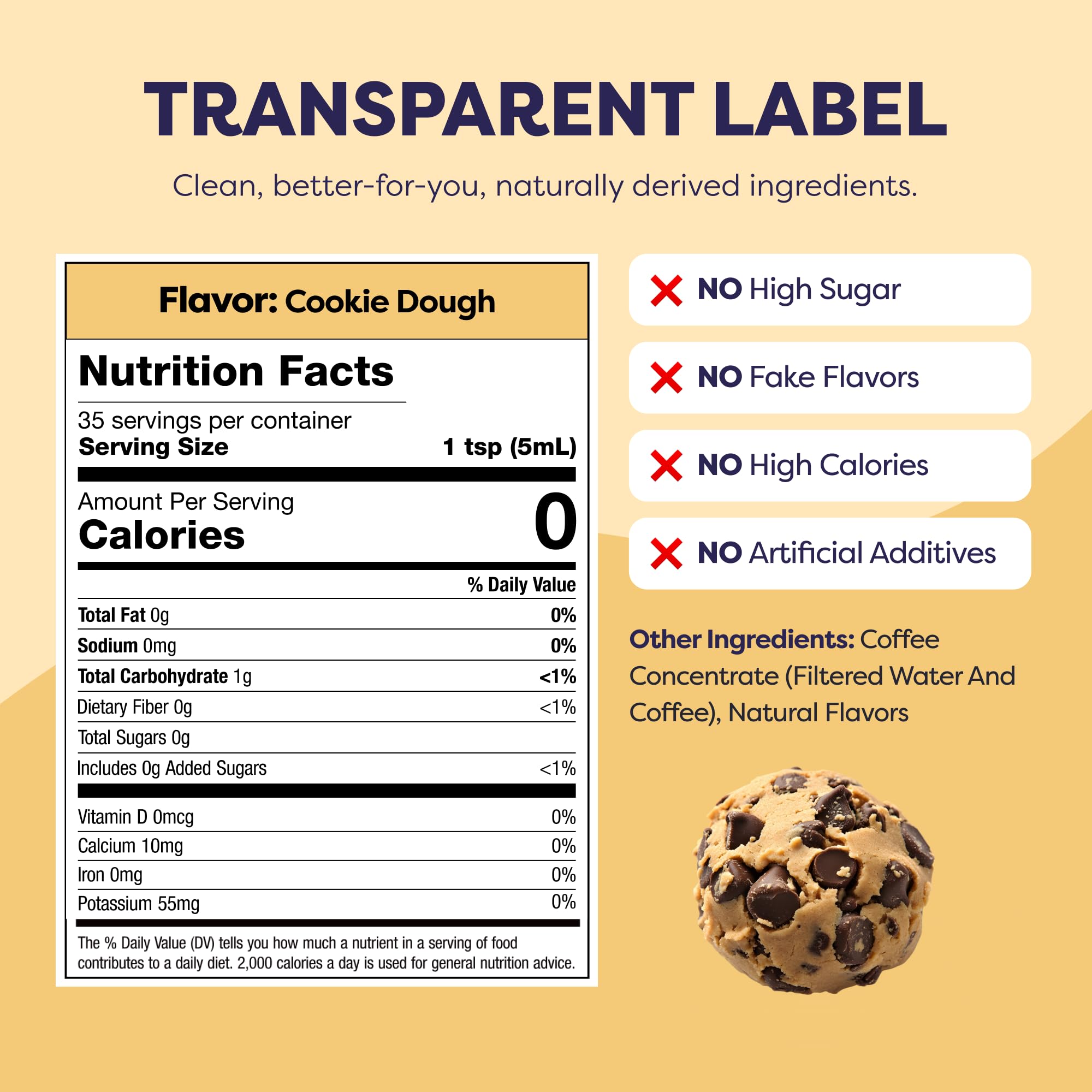 Javvy Coffee Concentrate Cookie Dough iced glass for refreshing iced coffee.