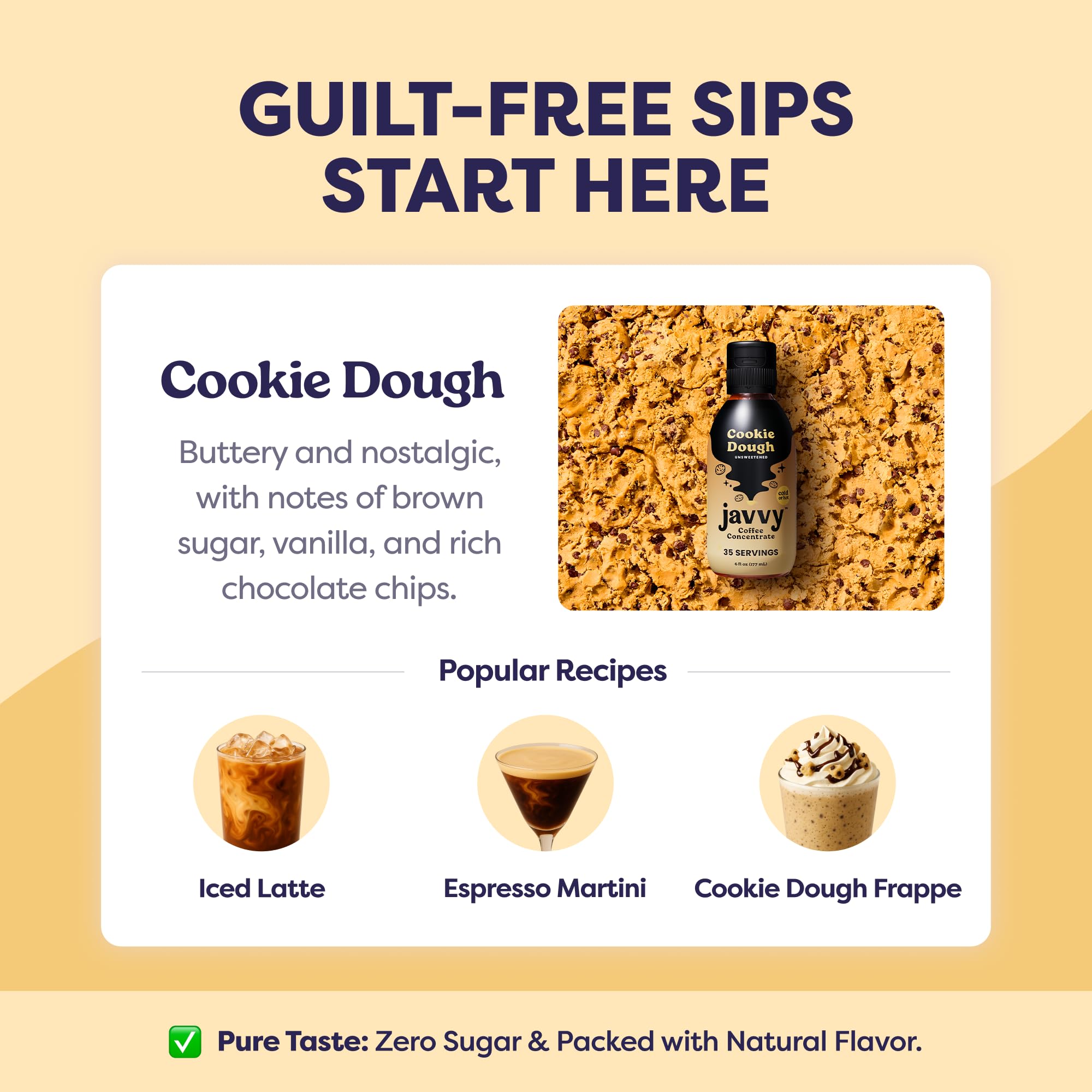 Javvy Coffee Concentrate Cookie Dough measuring spoon for precise portions.