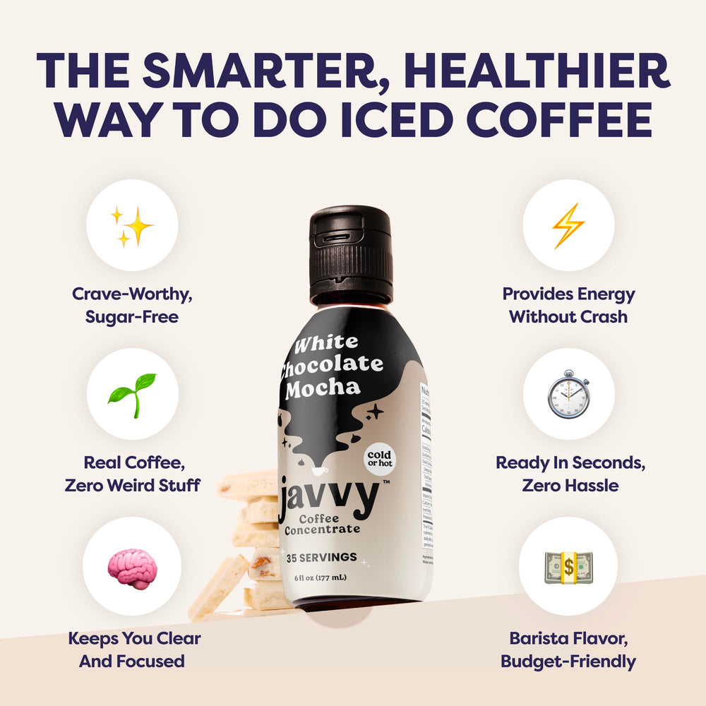 Javvy hot coffee mug featuring bold, smooth taste ready in seconds.