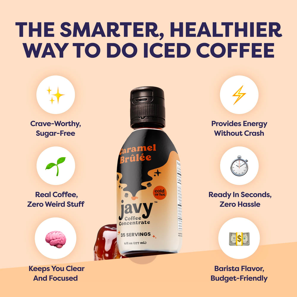 Glass of cold brew with ice using Javvy concentrate for refreshment.