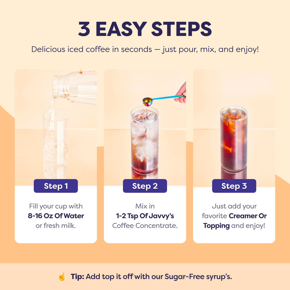 Measuring spout on Javvy Salted Caramel concentrate for easy dosing