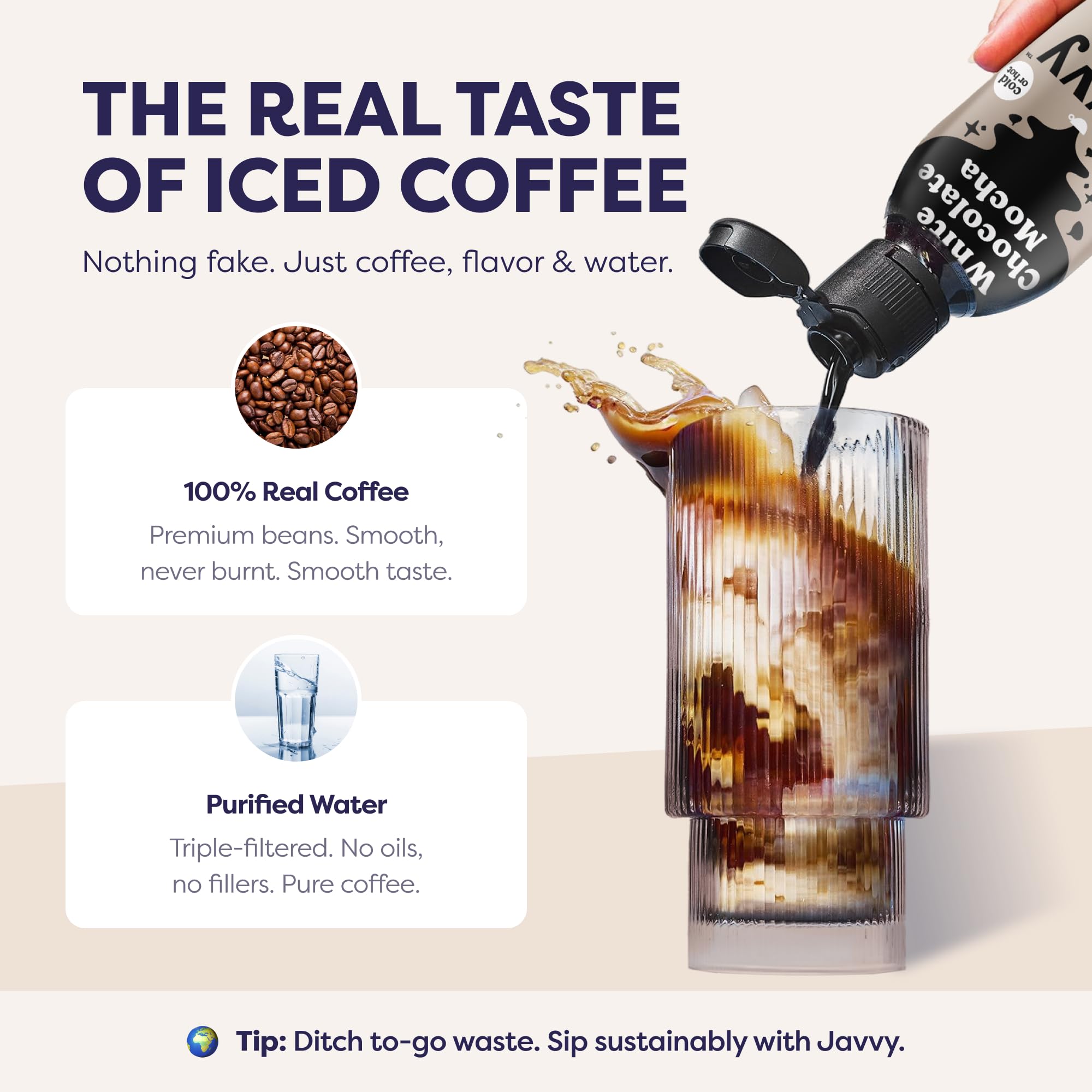 Javvy measuring teaspoon ready for customizable caffeine boost.