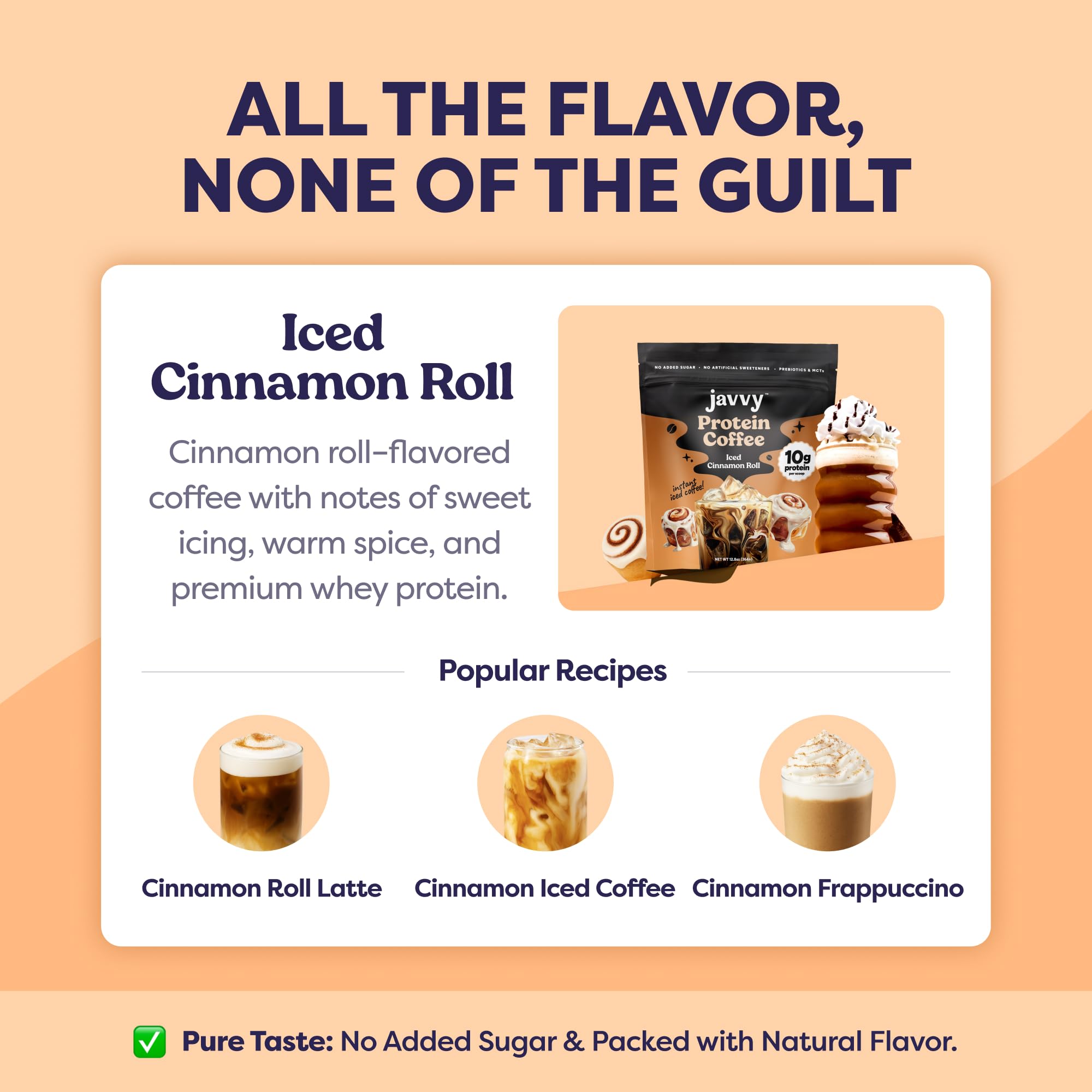 Javvy Iced Cinnamon Roll Protein Coffee flavor swatch