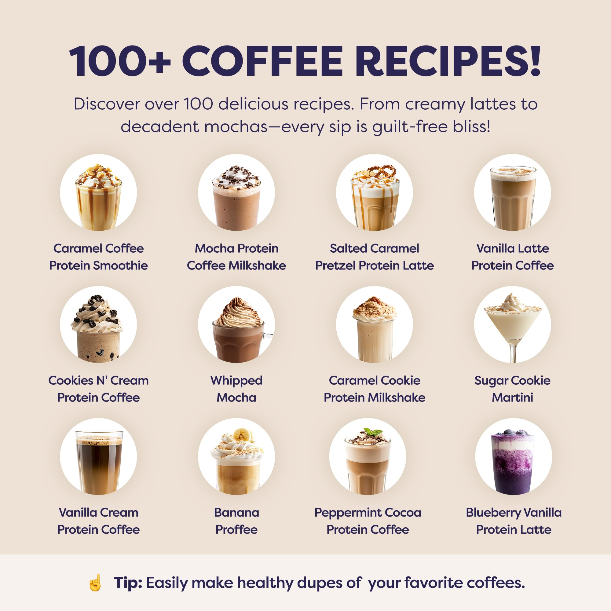 Javvy natural flavors iced coffee visual with no artificial additives.