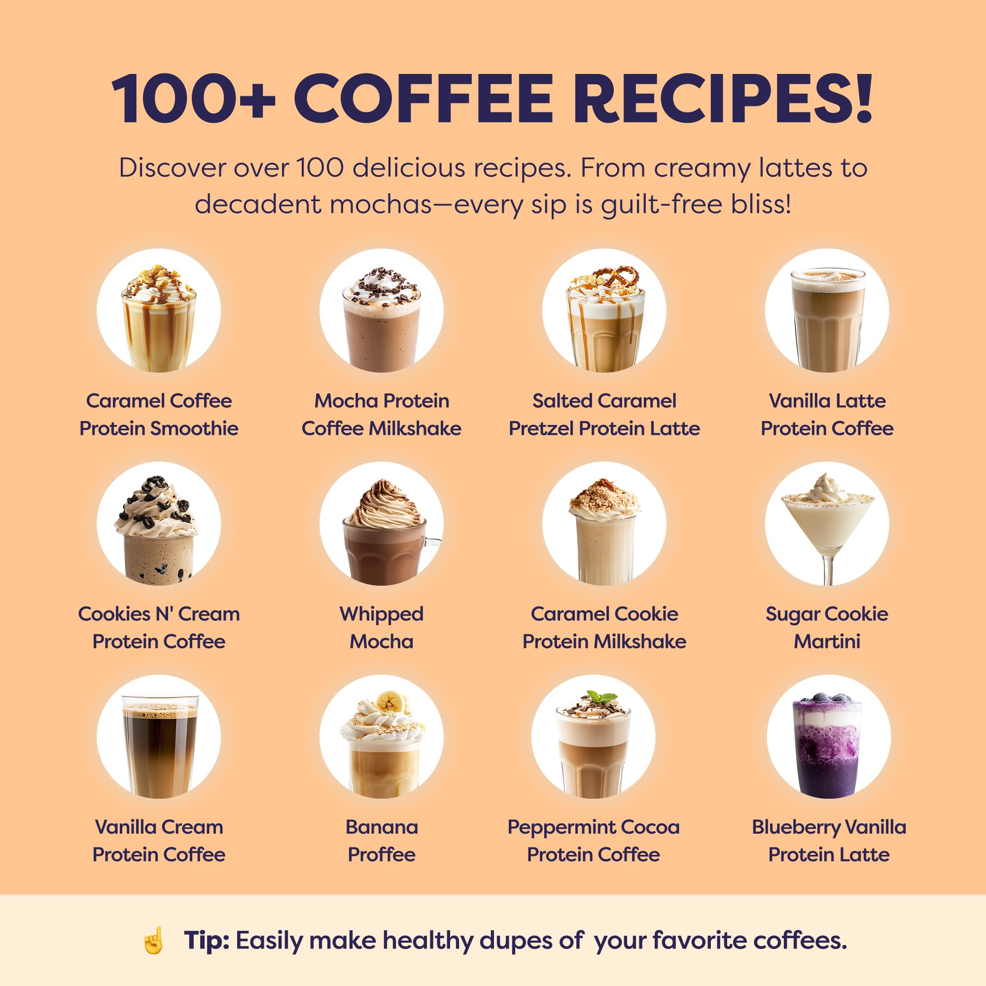 Javvy Protein Coffee scoop showing convenient single-serve use.