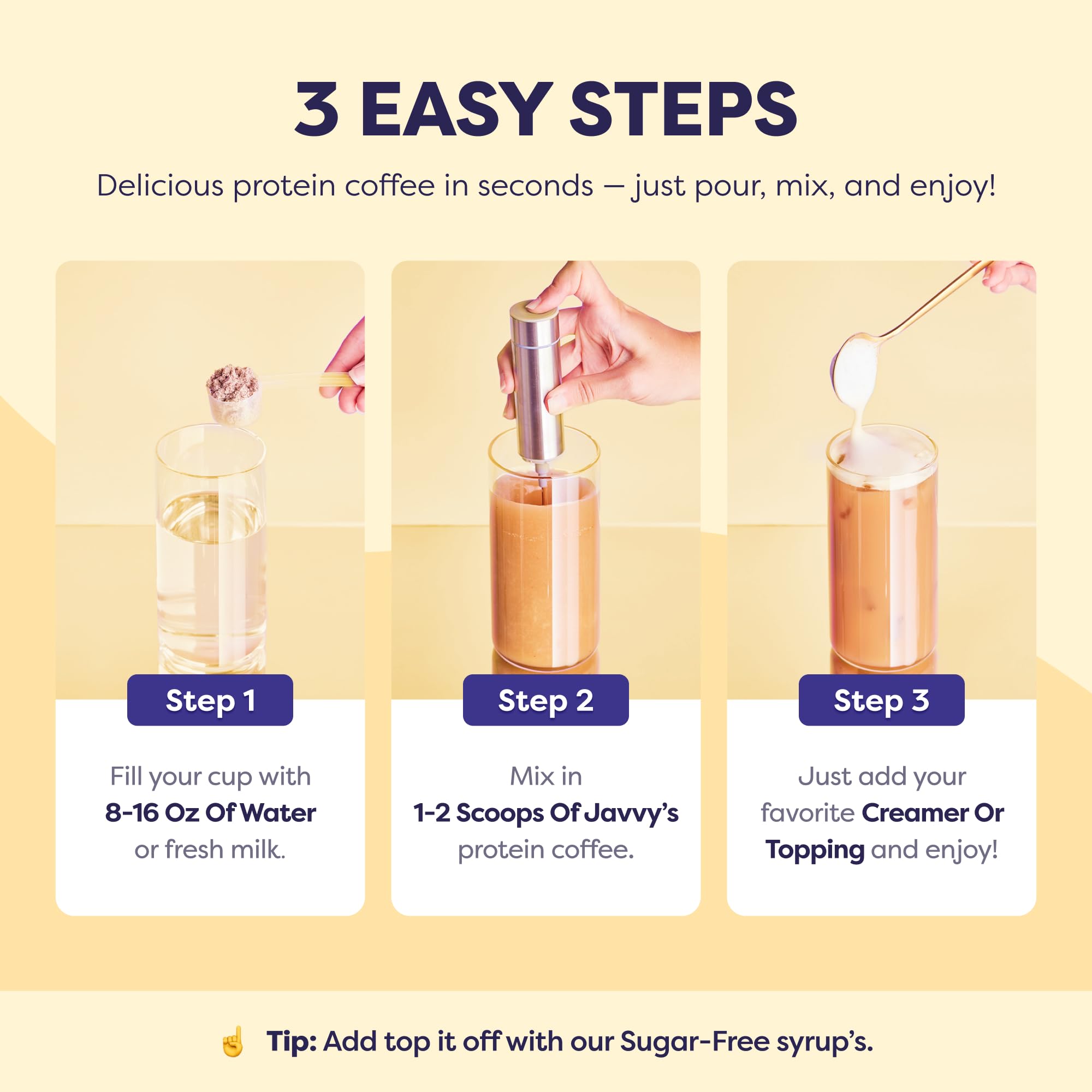 Natural tiramisu flavor and ingredients in Javvy Protein Iced Coffee