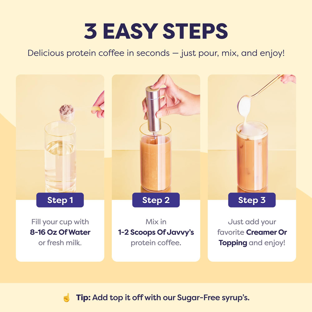 Natural tiramisu flavor and ingredients in Javvy Protein Iced Coffee