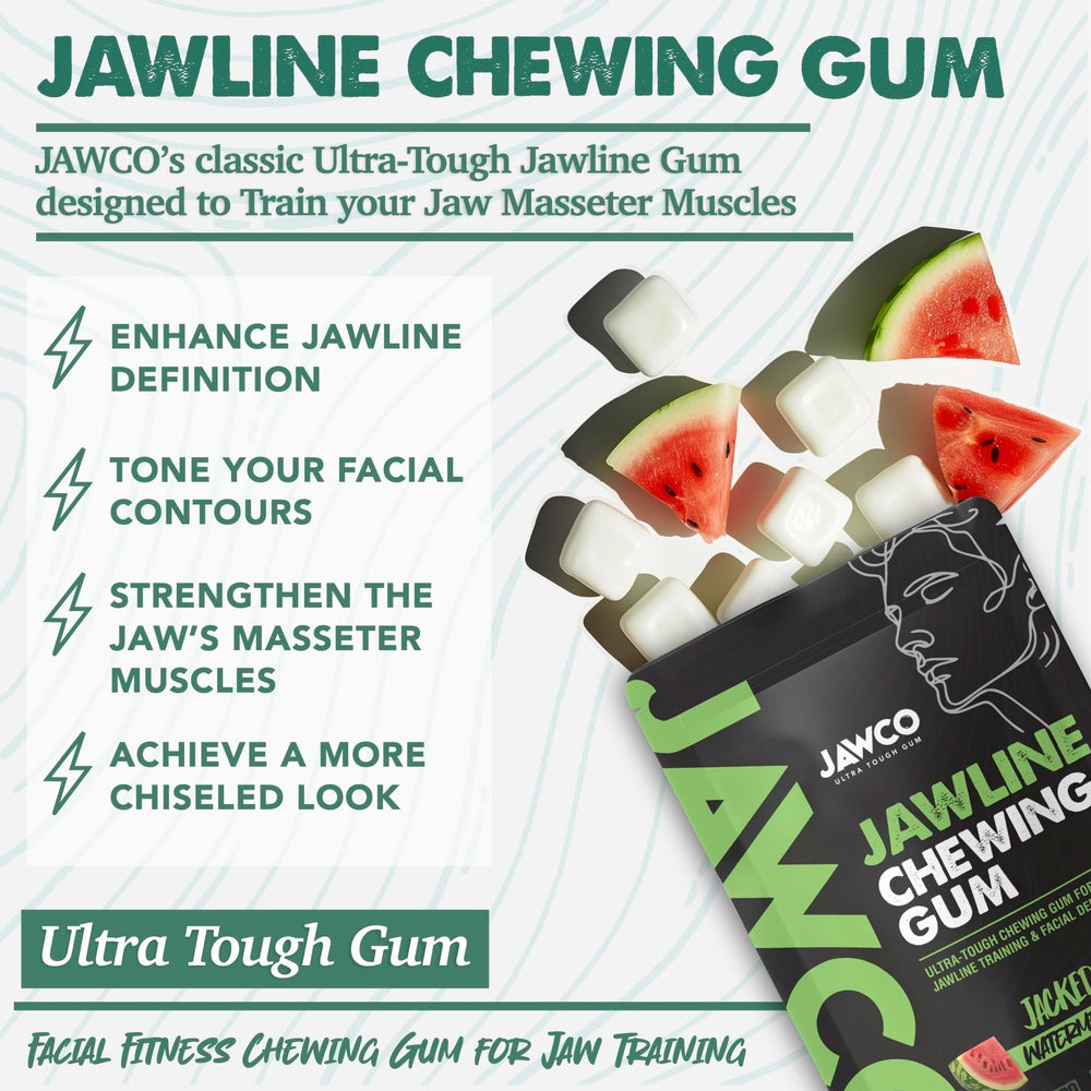 JAWCO branding on pack front conveys premium facial fitness quality