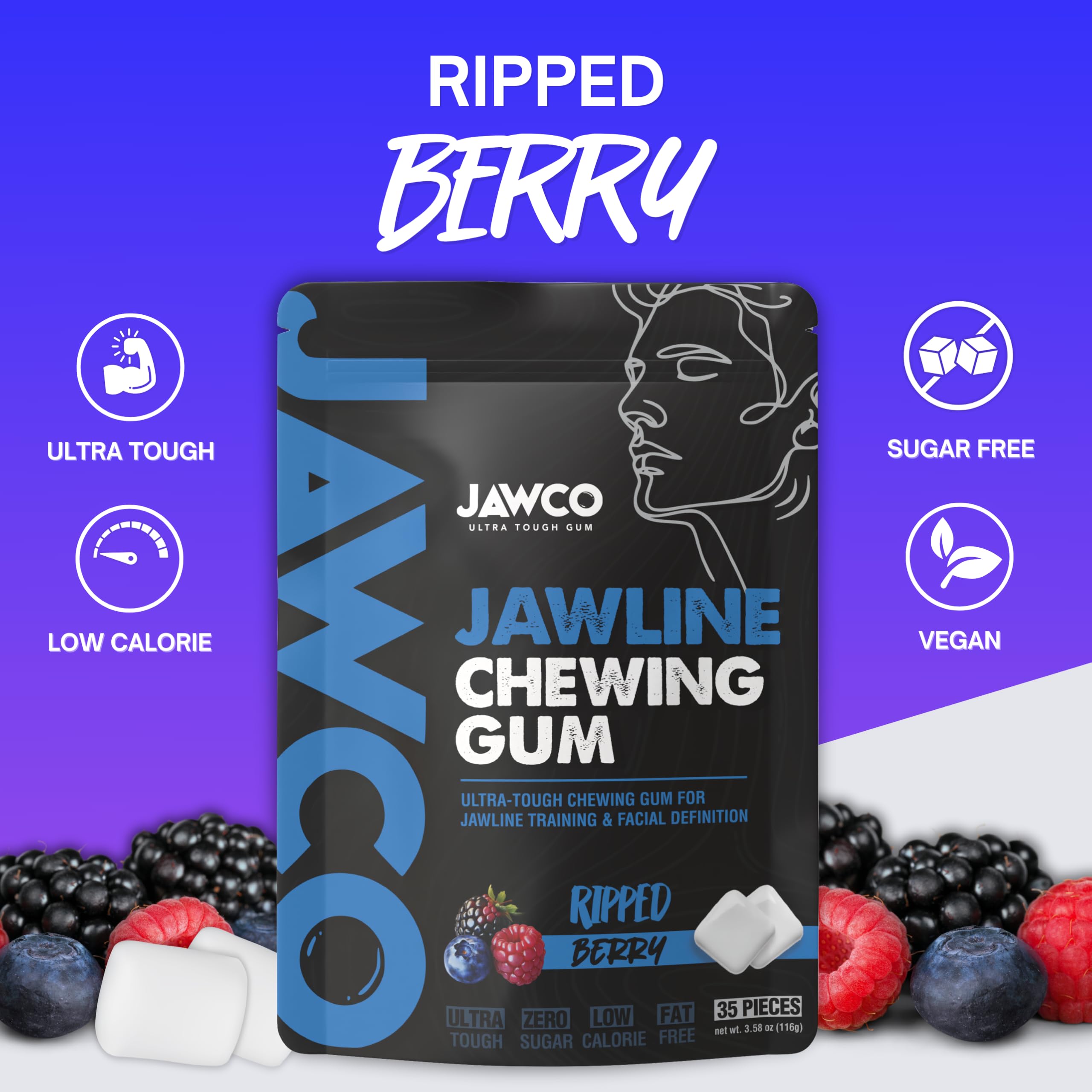 JAWCO close-up chew-action showing resistant chew for targeted muscle engagement.