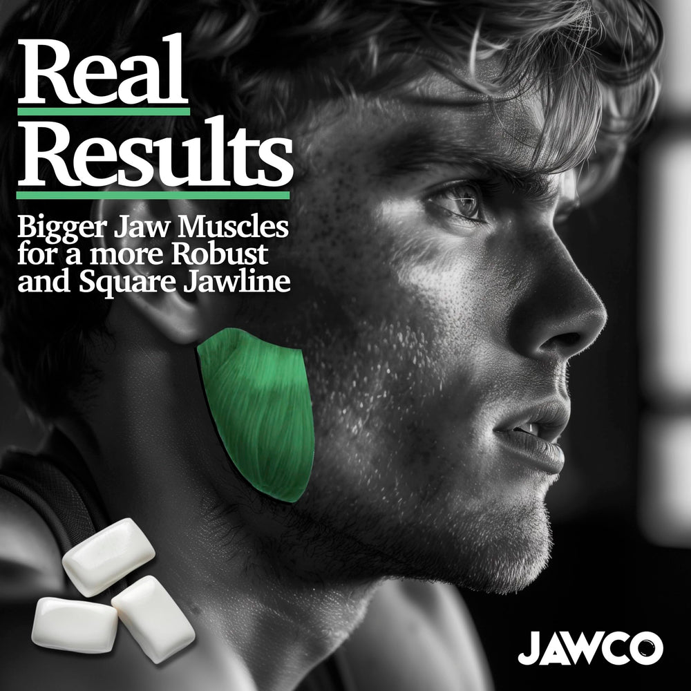 JAWCO daily face training concept with 35 pieces for consistent workouts.