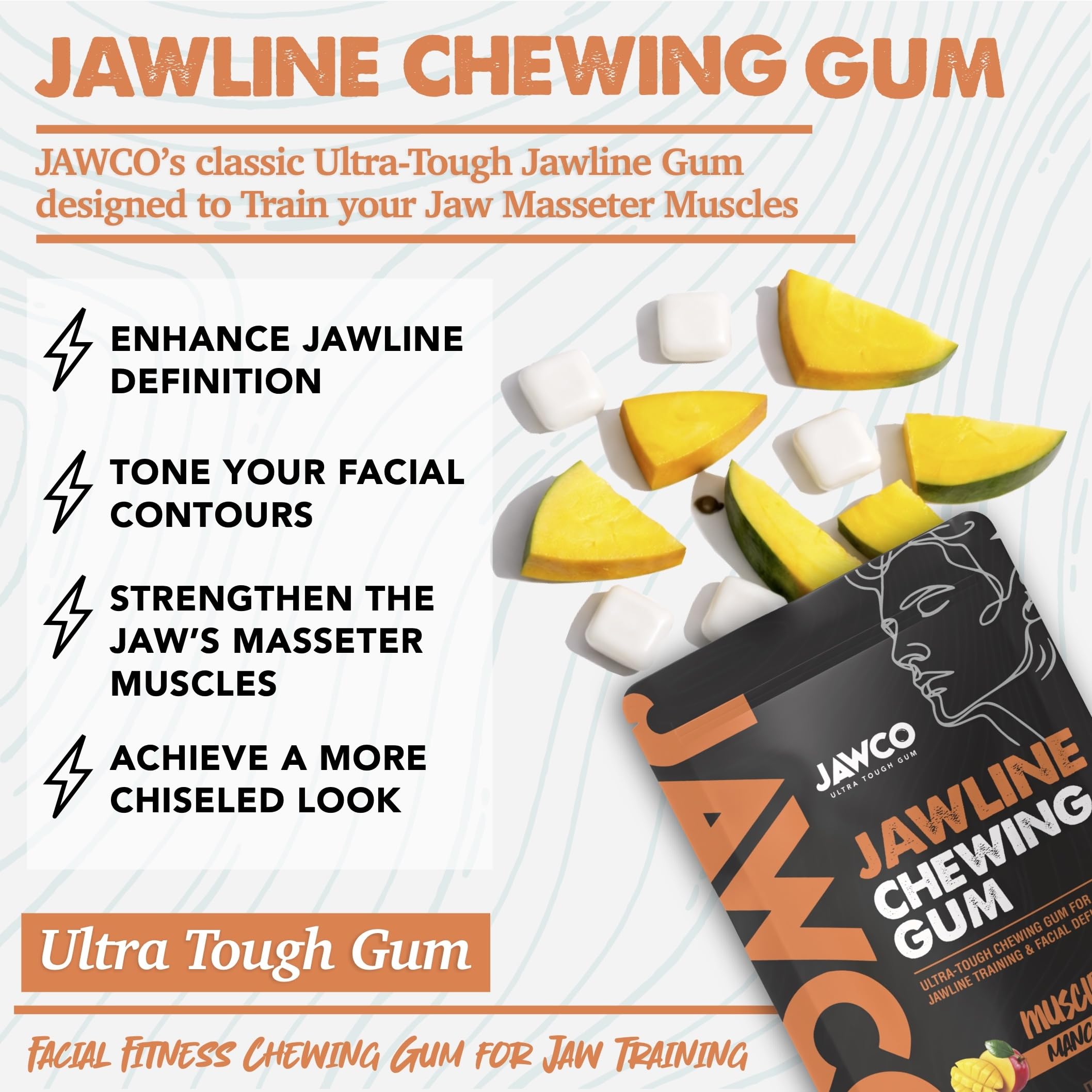 Illustration of daily jaw workout session using JAWCO.