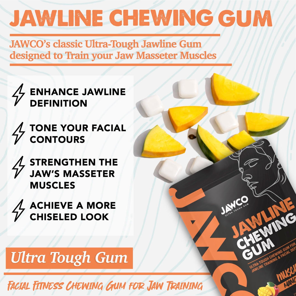 Illustration of daily jaw workout session using JAWCO.