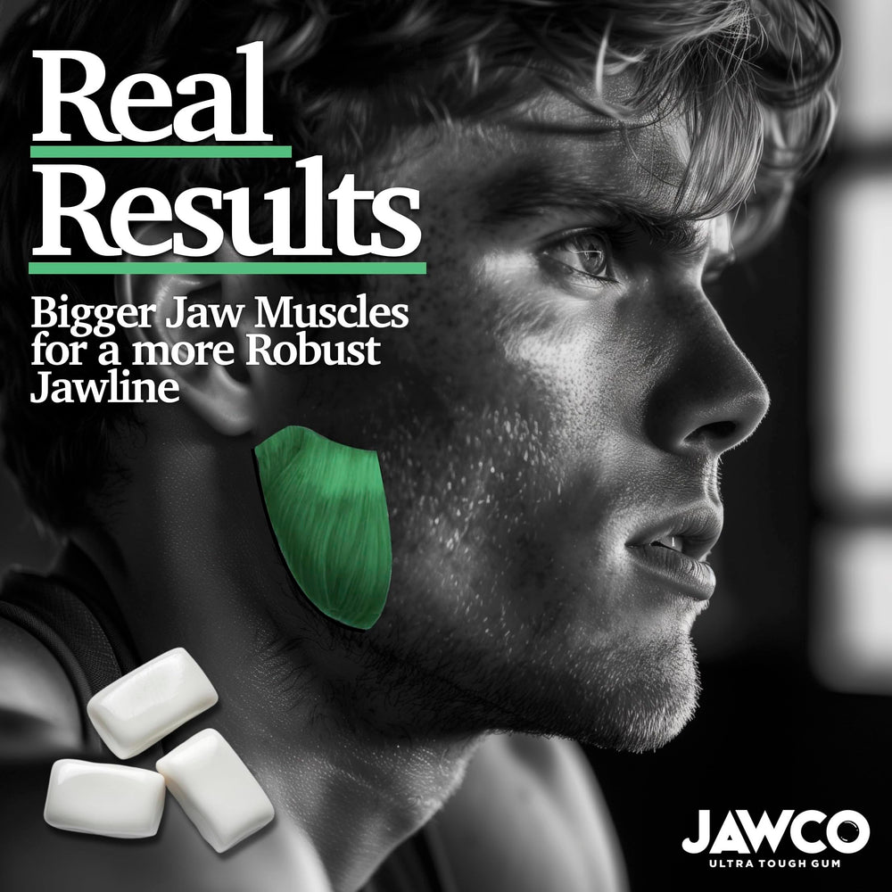 JAWCO 35-piece daily workout pack promotes consistent jaw training.