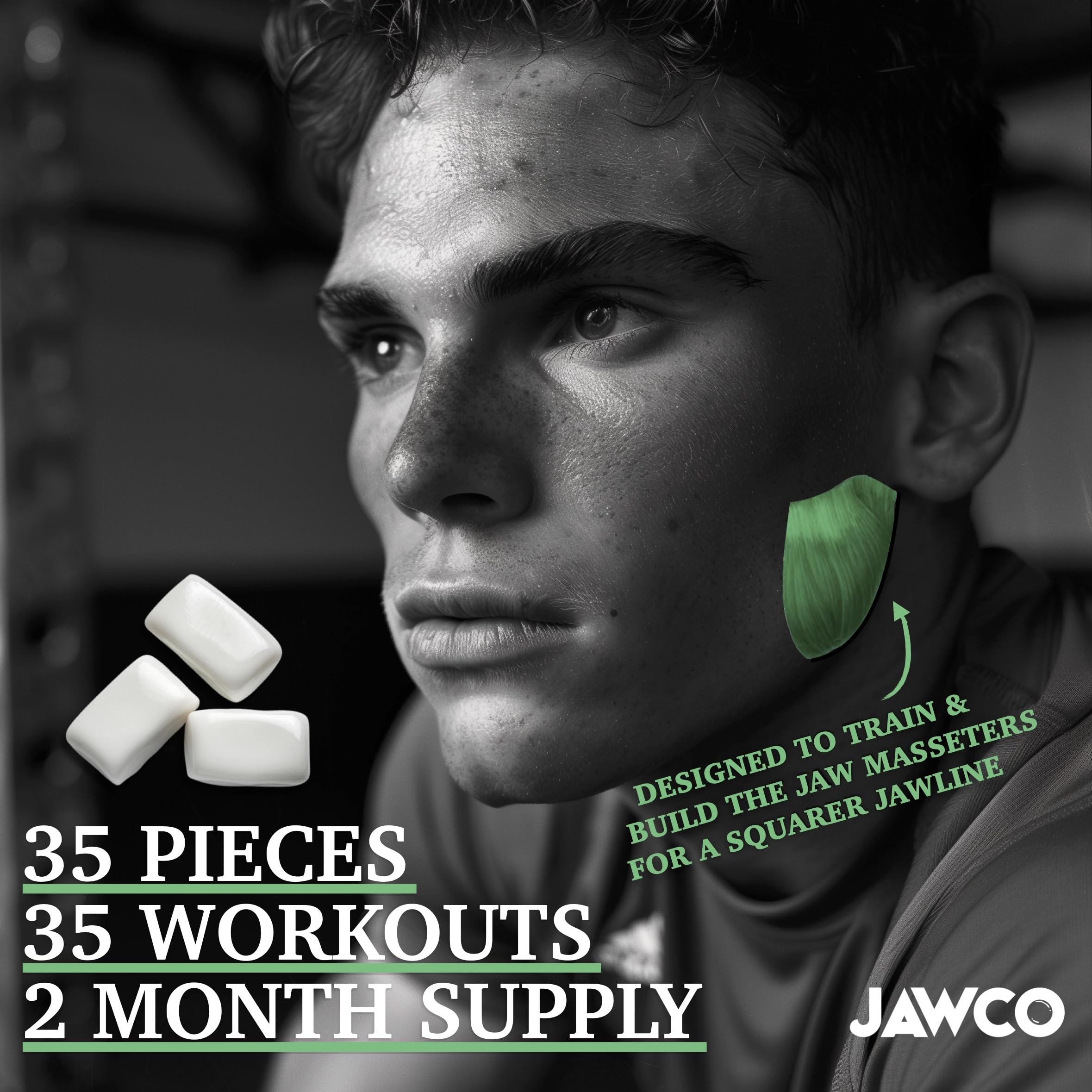 JAWCO energy and focus display highlights caffeine and L-Theanine boost.