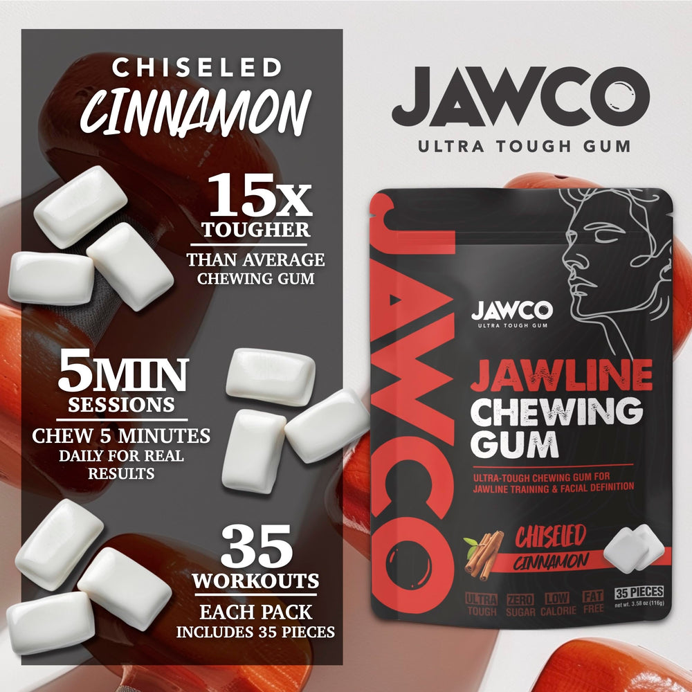 JAWCO gum piece closeup emphasizes texture designed for strong jaw engagement.