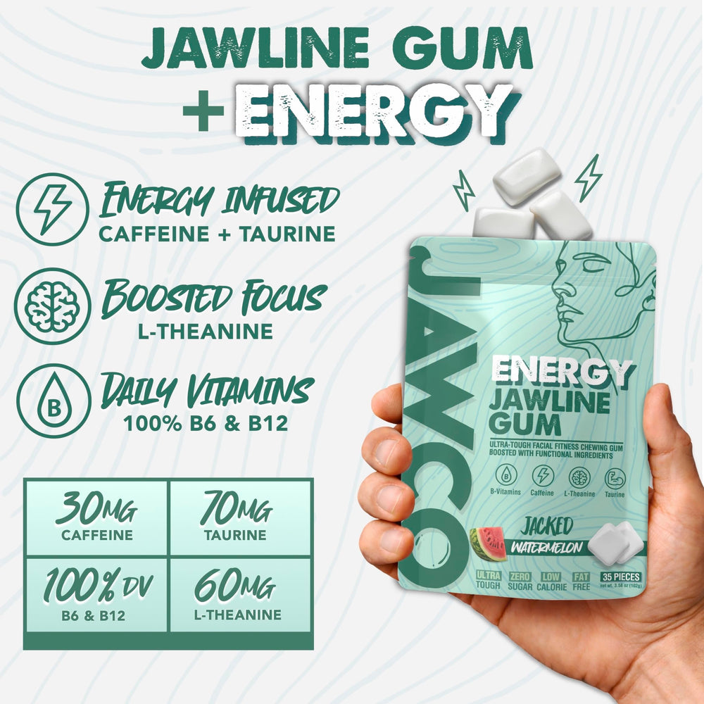 JAWCO ingredient label highlights B6 and B12 for daily vitality.