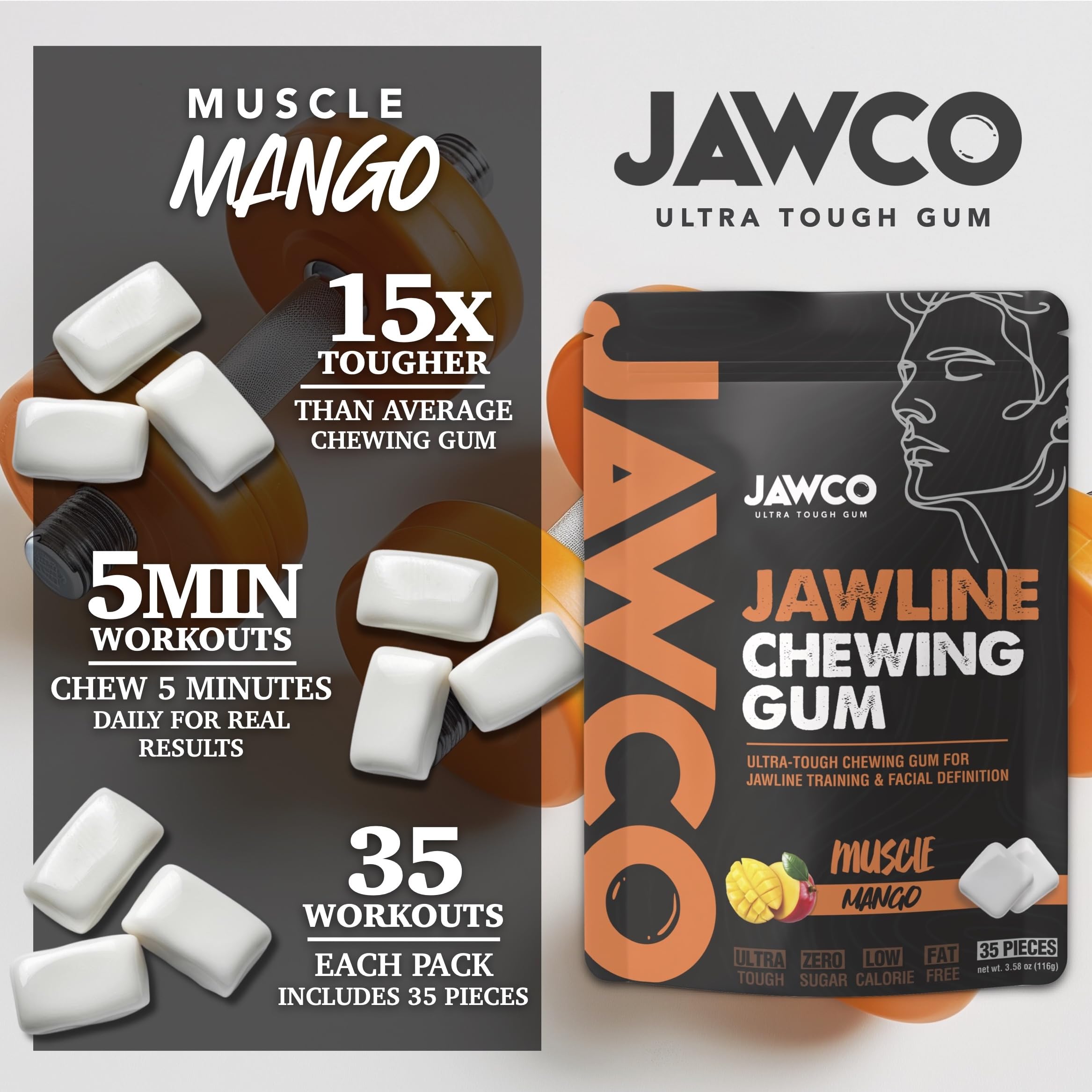 Close-up of JAWCO chew piece demonstrating natural chewing motion.