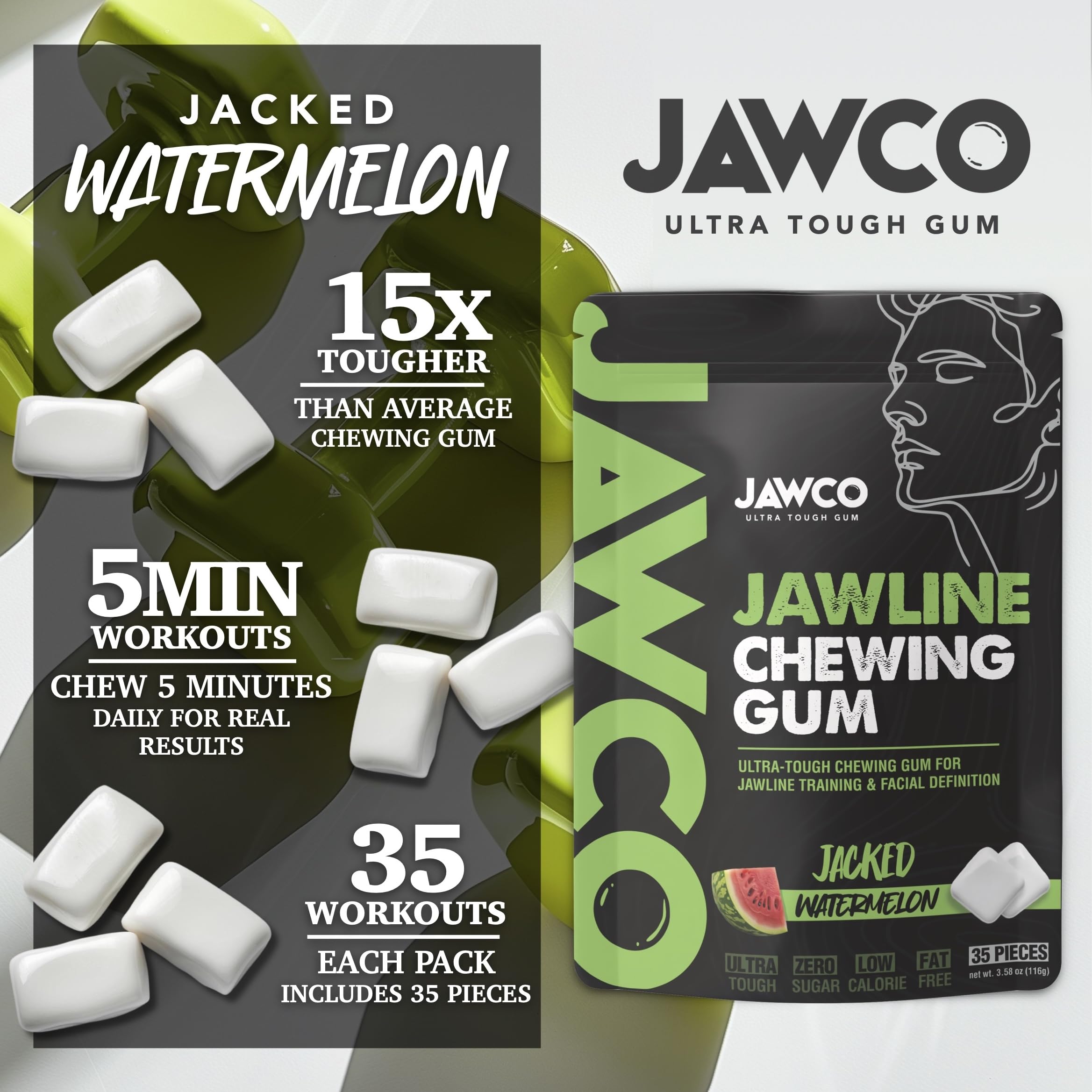 JAWCO natural mastication design highlights chewing with primary jaw muscles engaged