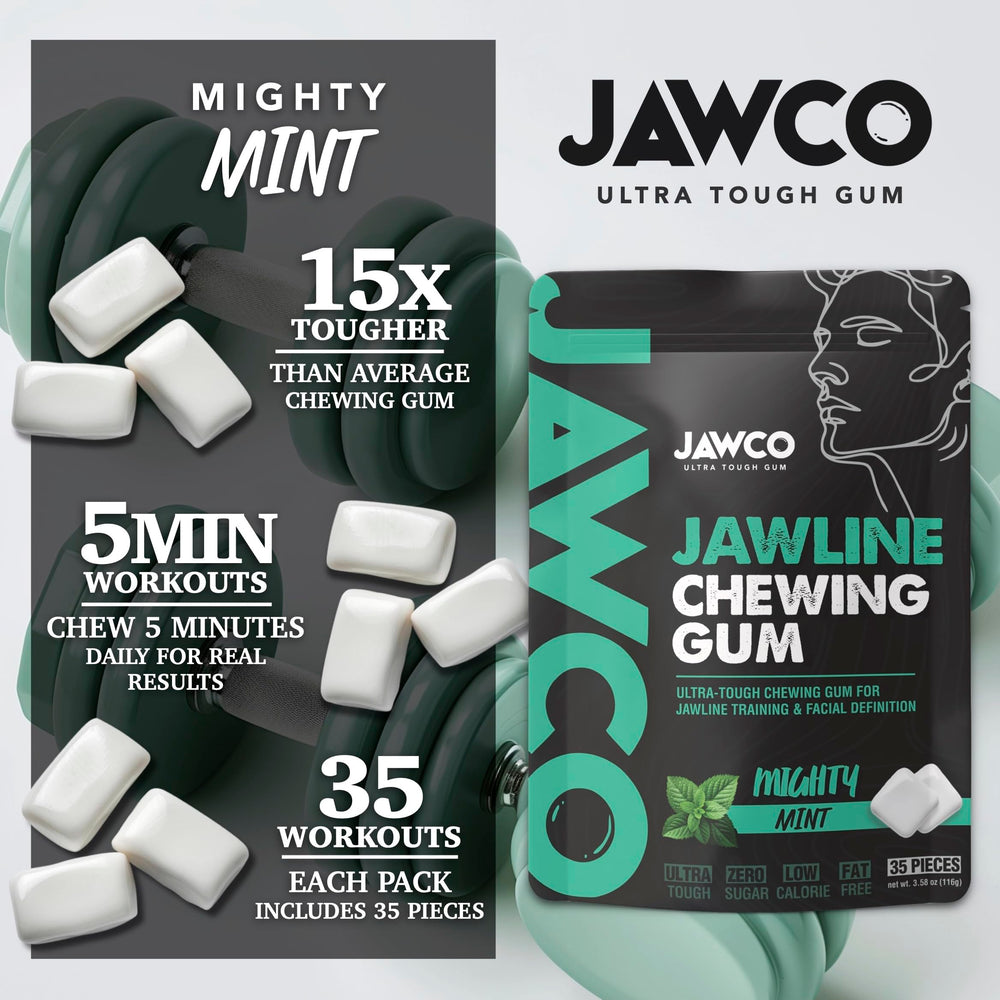 JAWCO resistance chew demonstrates engineered toughness for a challenging at-home workout.