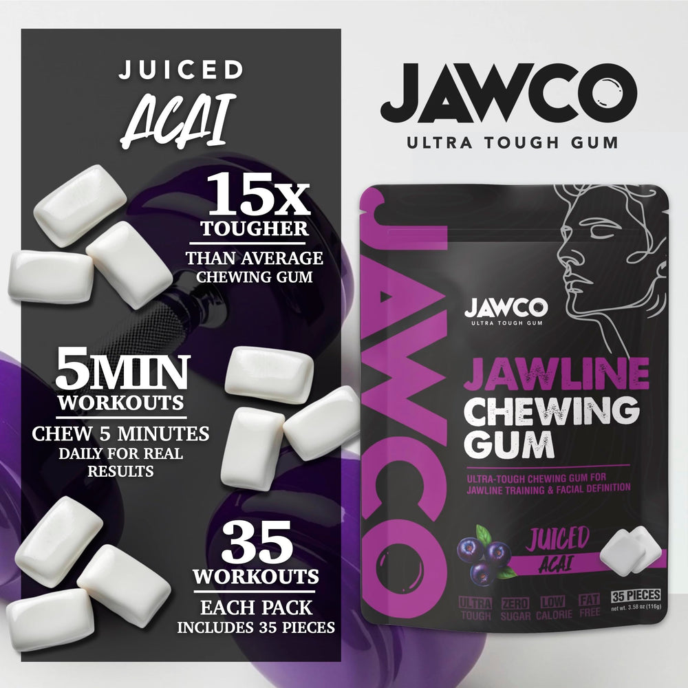 JAWCO Masseter-focused chew demonstrating resistance training motion.