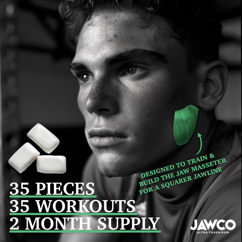 JAWCO sugar-free vegan aspartame-free formula label emphasizes clean, functional chewing