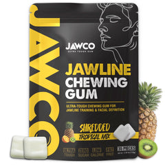 JAWCO ultra-tough jawline gum pack shot showing a strong formula for facial training