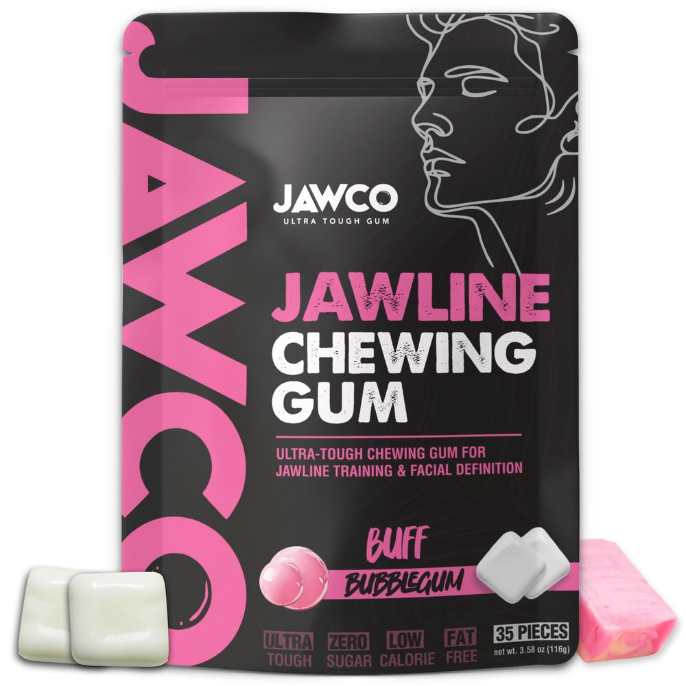 JAWCO Ultra-tough Jawline Gum Pack for defined jawline via durable chew.