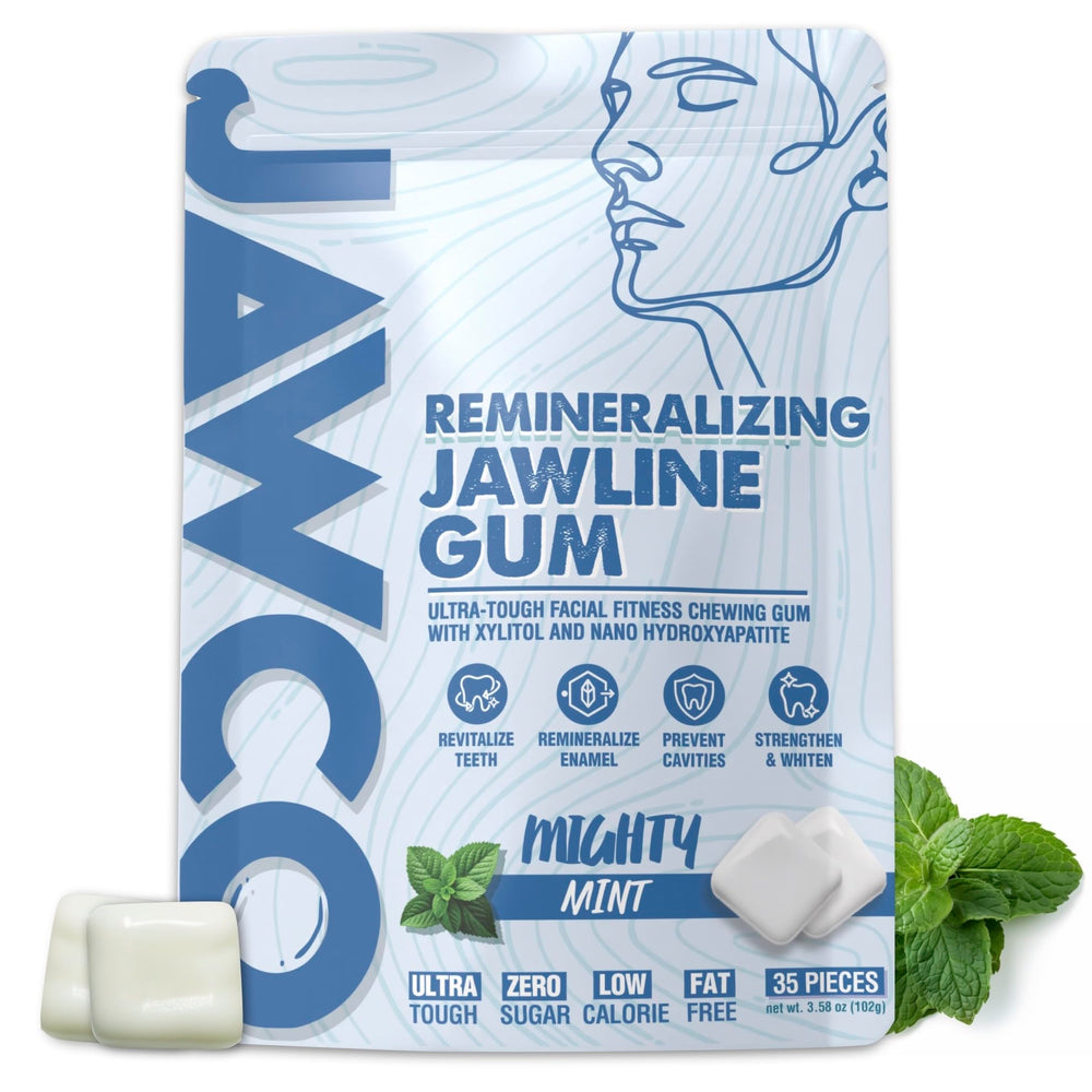 JAWCO ultra-tough jawline gum pack for daily jaw workouts.