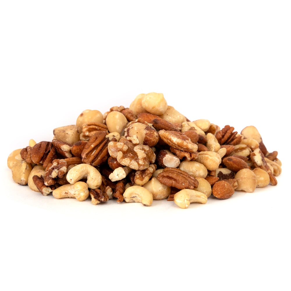 Jaybee's Raw Deluxe Mixed Nuts—cashews highlight creamy texture for versatile use