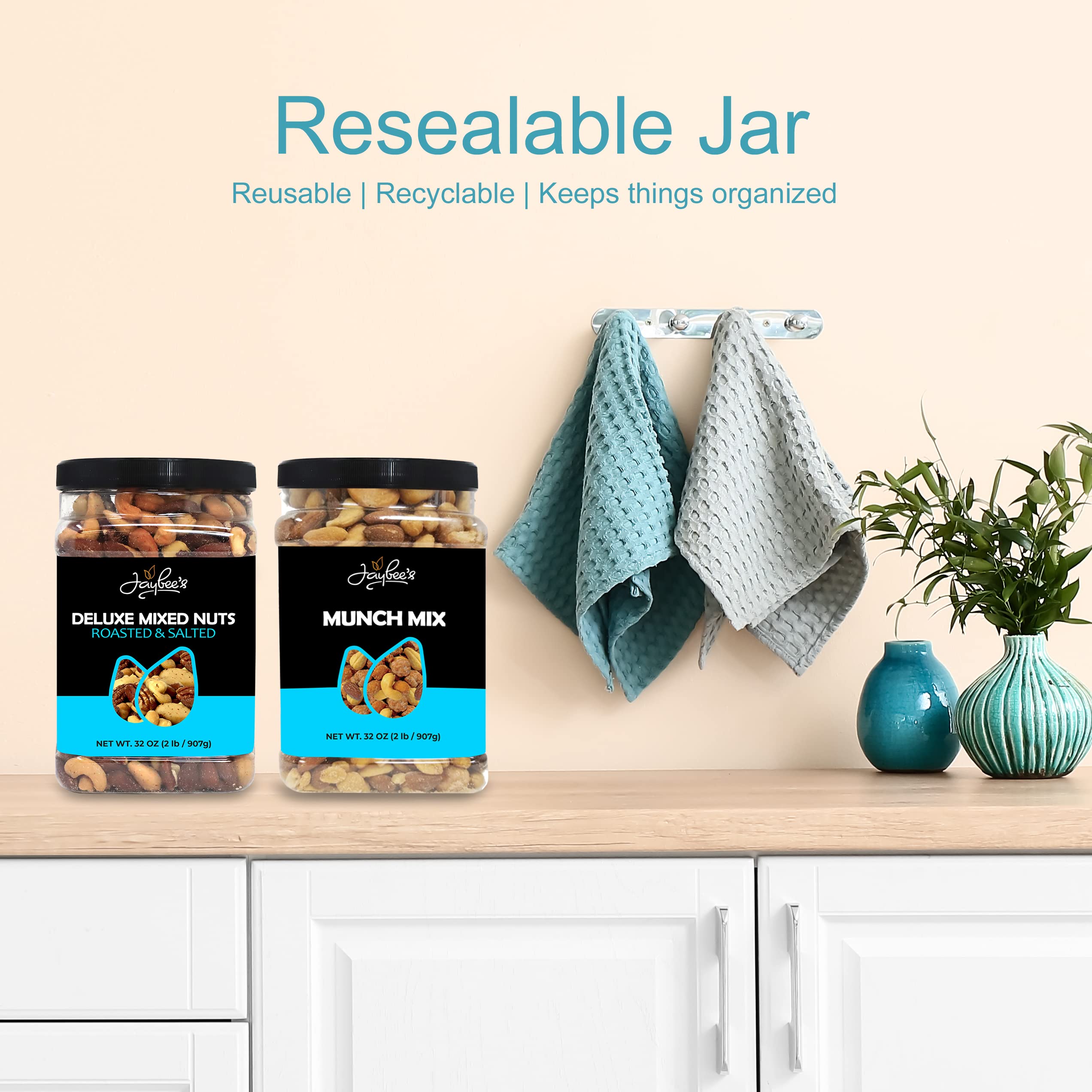 Jaybee's Roasted Salted Cashews gift jar, ideal for gifting occasions