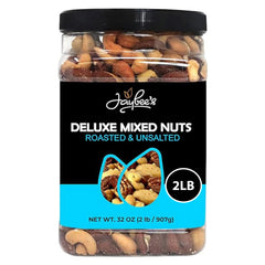 Jaybee's Unsalted Mixed Nuts with cashews for a protein-rich, convenient snack.