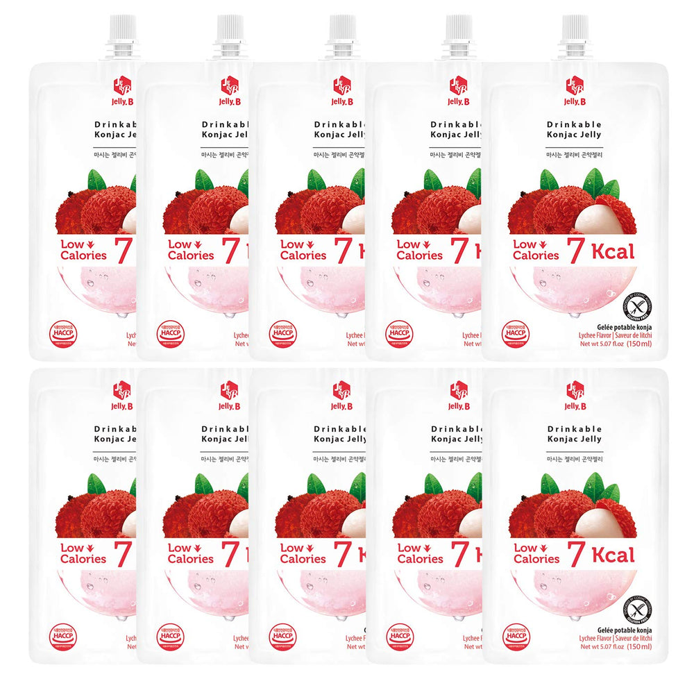 Jayone Jelly B lychee tube ready-to-eat snack with low calories.