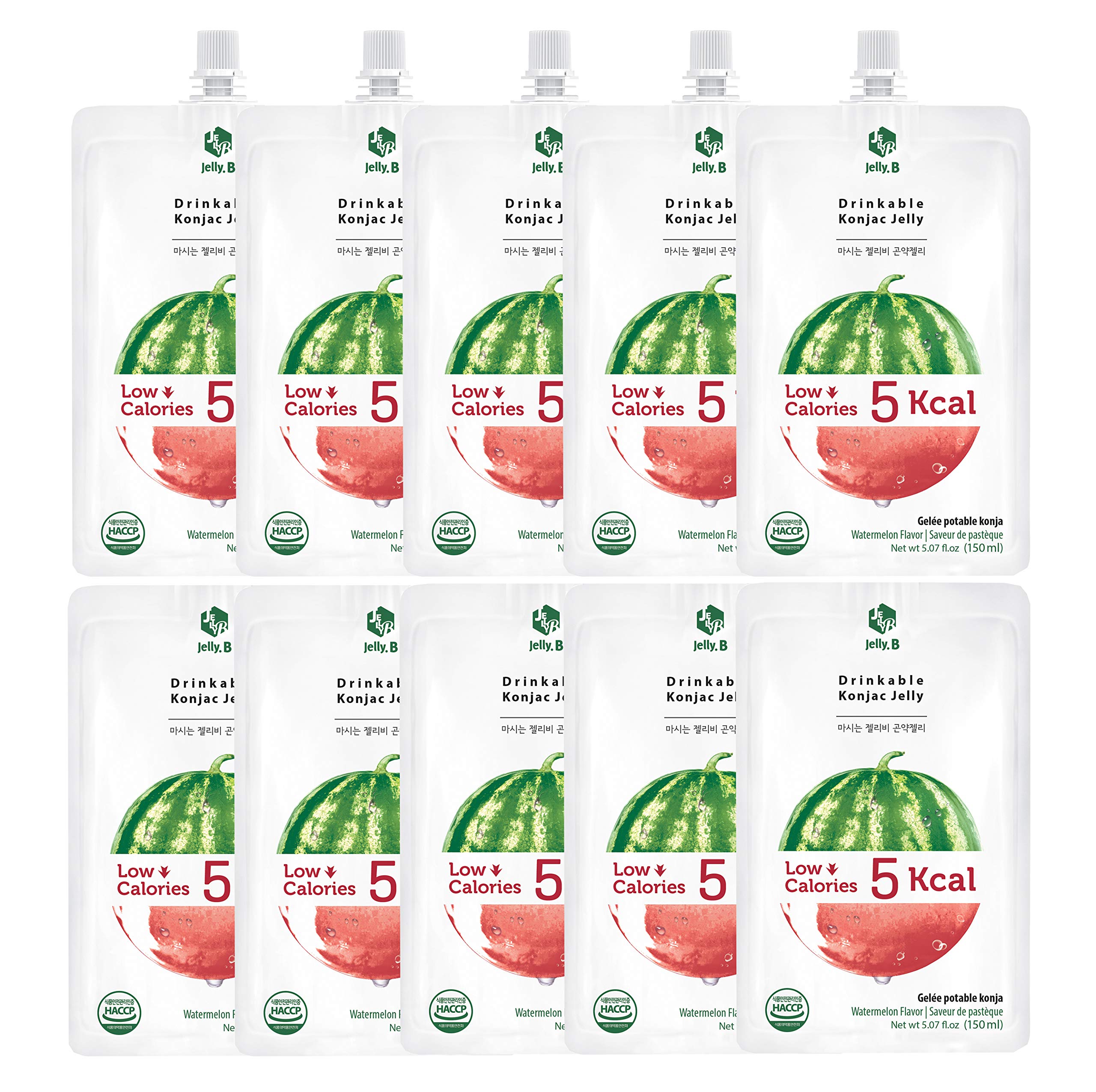Jayone Jelly.B Watermelon Tube 150ml, a convenient on-the-go snack.